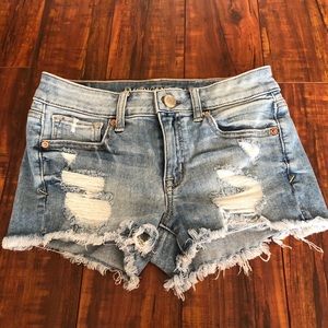 Light washed denim dipped shorts